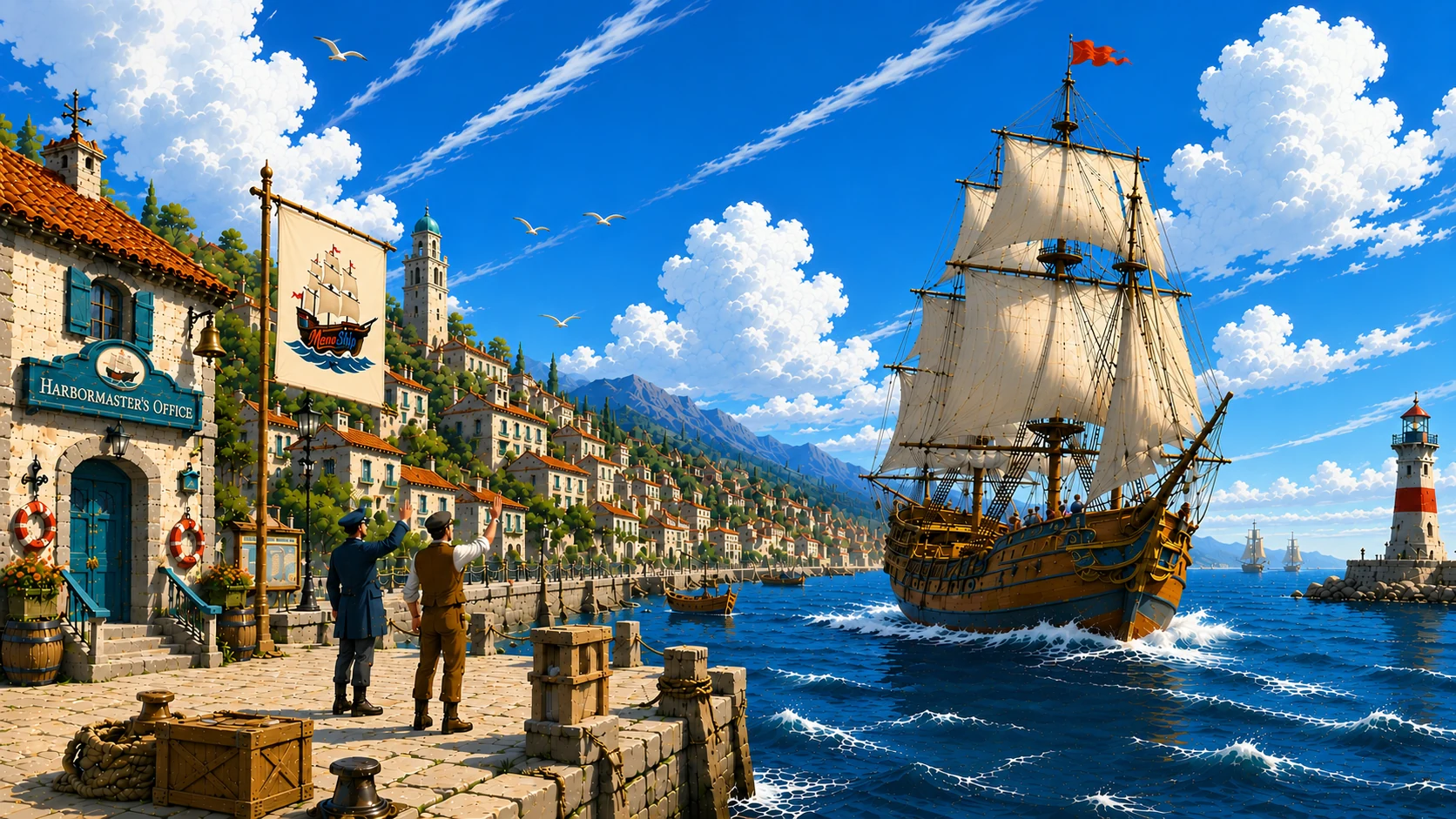A ship arriving into port
